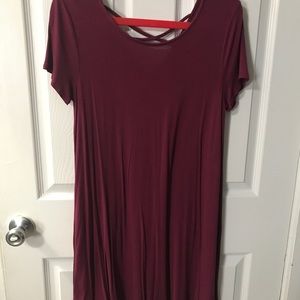 Mossimo Supply Co. Maroon Tshirt Dress